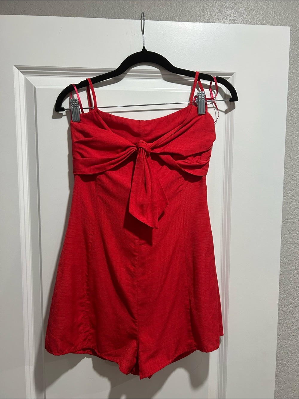 Honey Belle Red Tie-Front Mini Dress with Spaghetti Straps